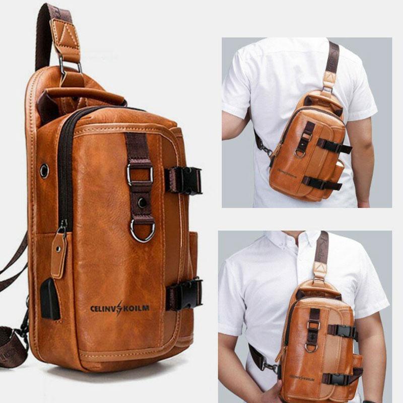 Anti-theft USB charging waterproof crossbody bag