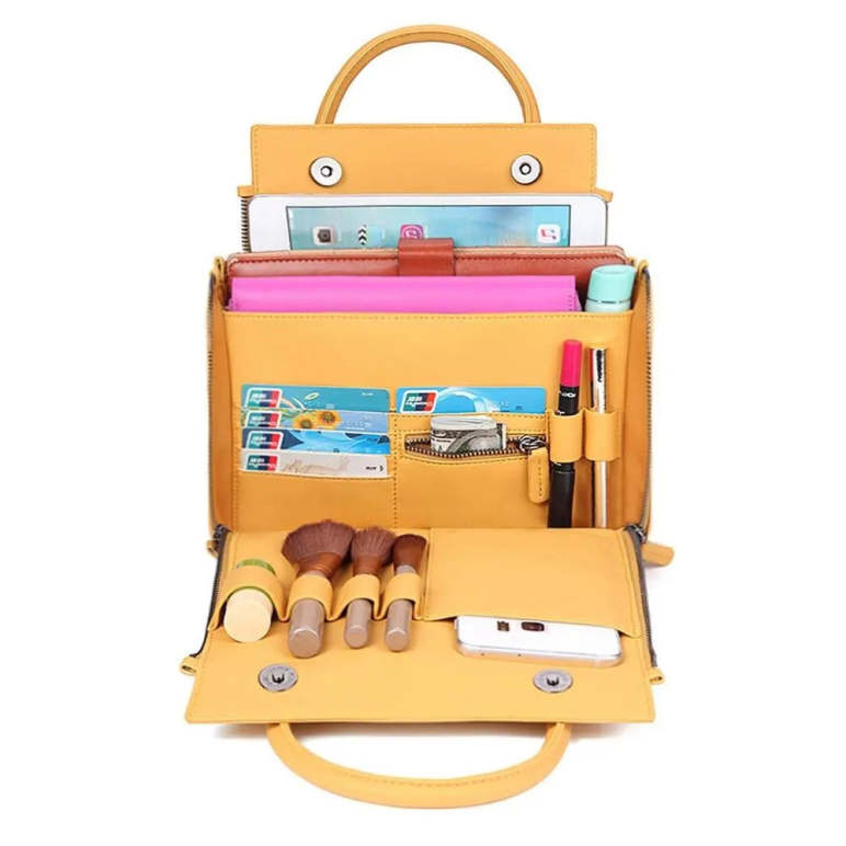 Women Solid Cosmetic Handbag Capacity Bag