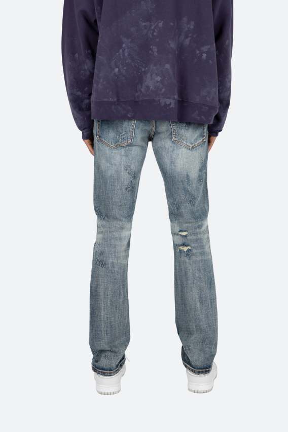 D436 Chain Straight Denim - Blue