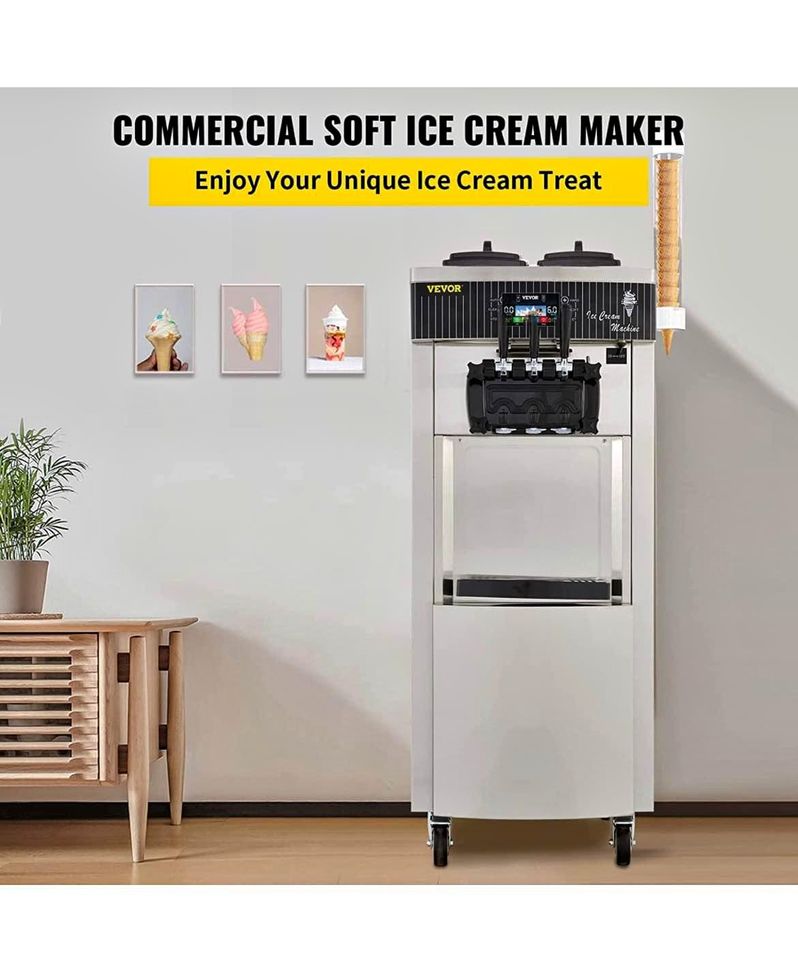 VEVOR Soft Ice Cream Machine 2200W Commercial Vertical Soft Ice Cream