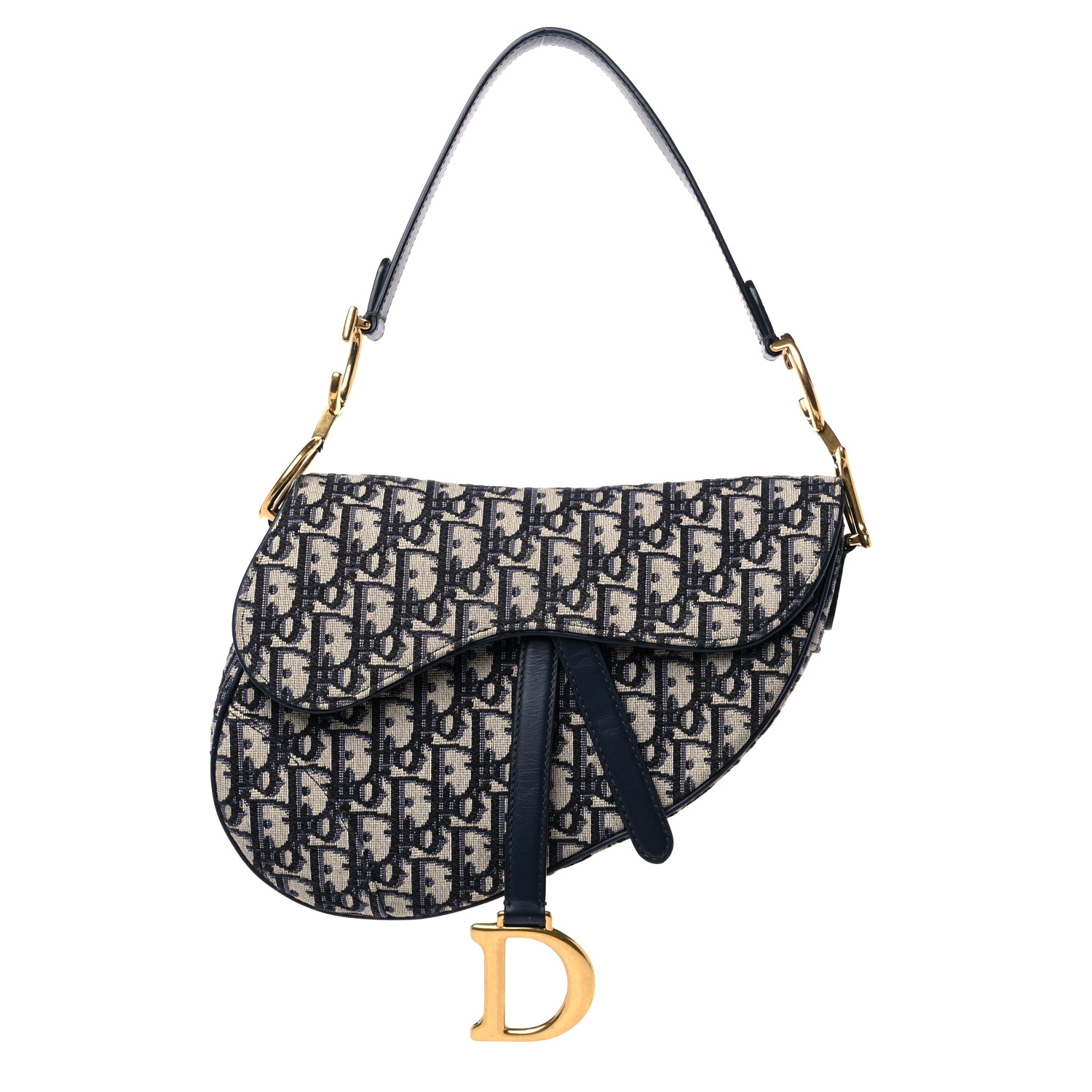 CHRISTIAN DIOR Oblique Saddle Bag Blue