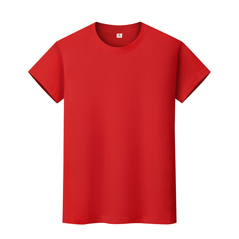 2023 Bright Red Cotton Short Sleeved Cultural Shirt 5