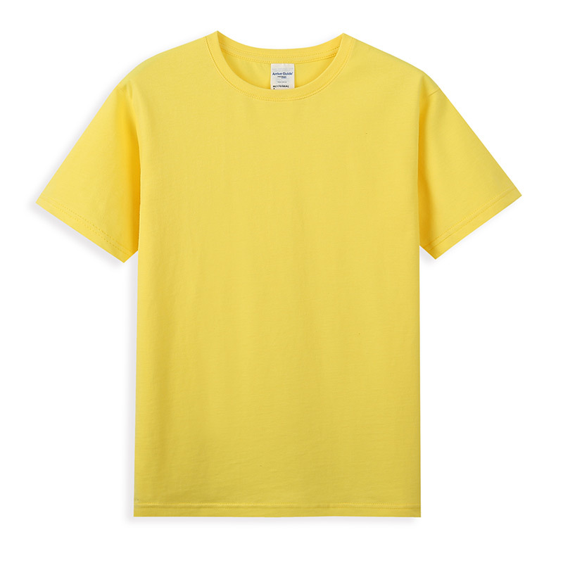 2023 Bright Yellow Combed Cotton Short Sleeved Cultural Shirt 6