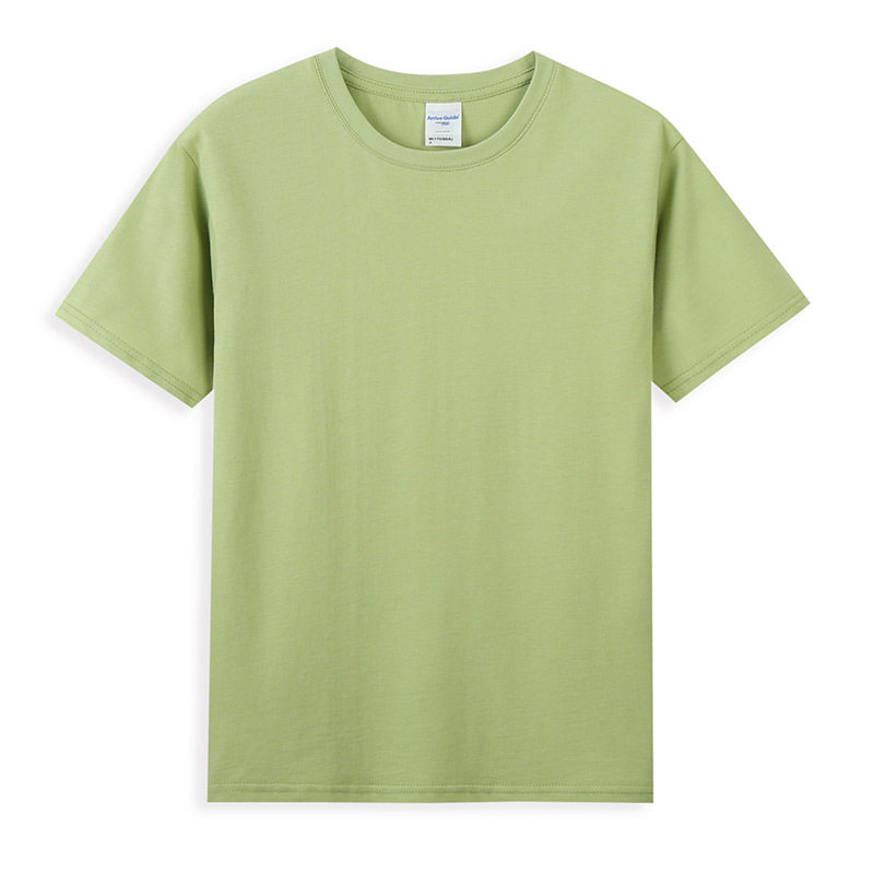 2023 Matcha Green Combed Cotton Short Sleeved Cultural Shirt 17