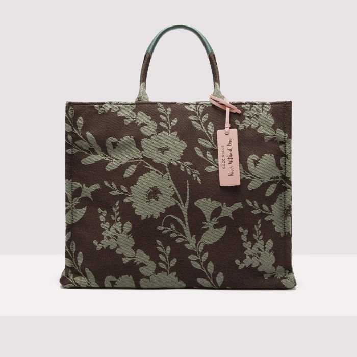 Never Without Bag Flower jacquard Large