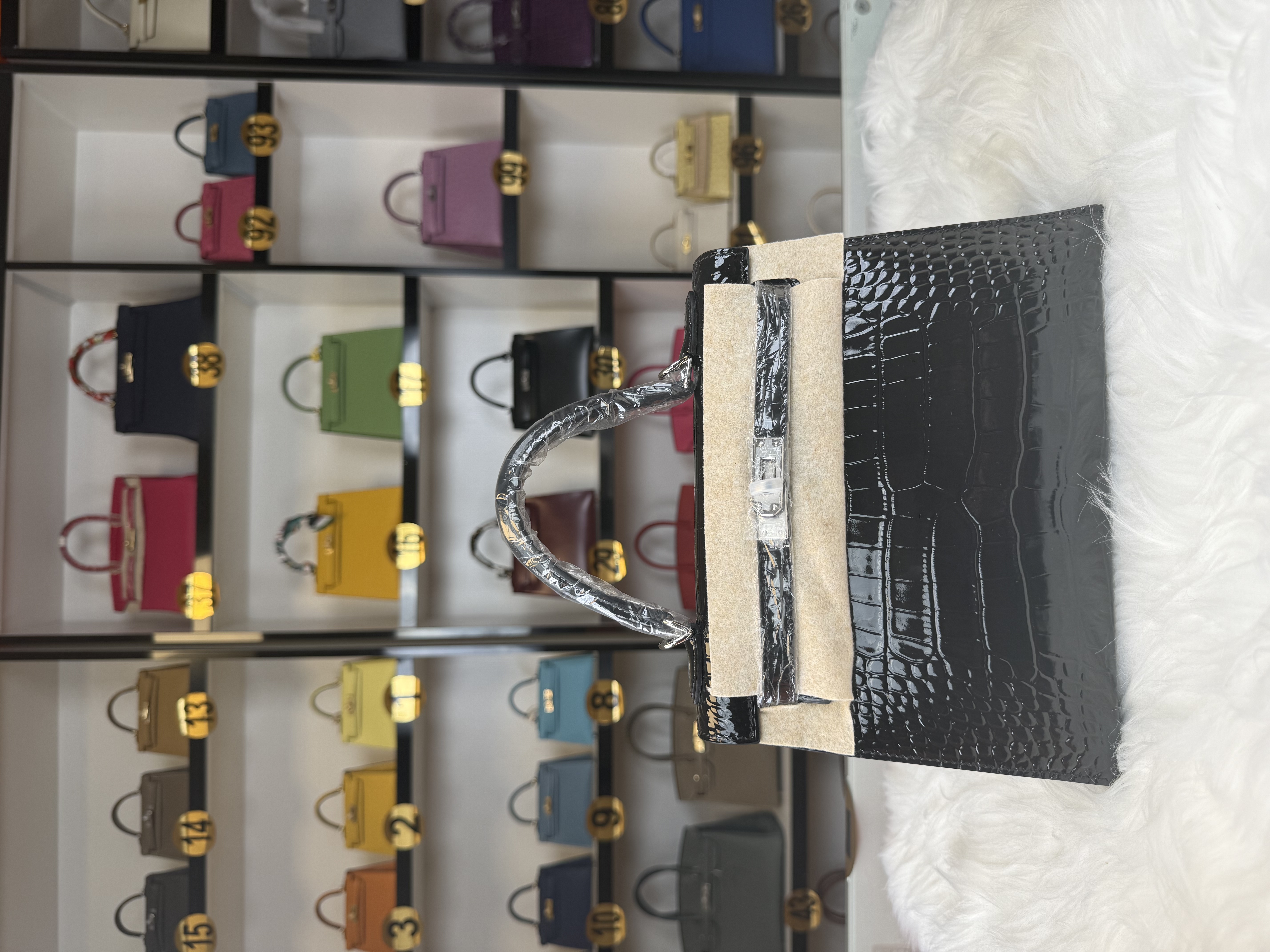 Crocodile embossed Kelly