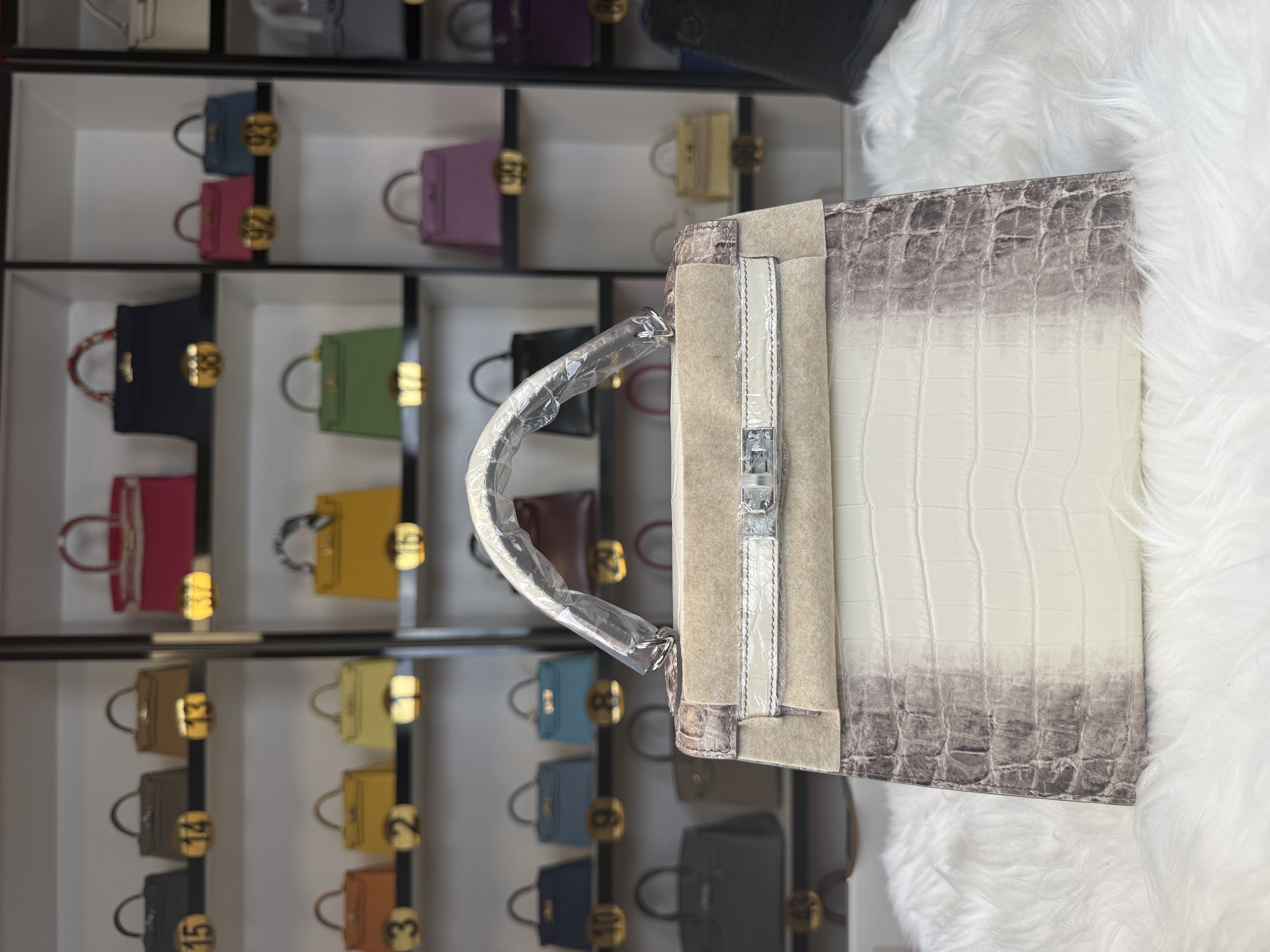 Crocodile embossed Kelly