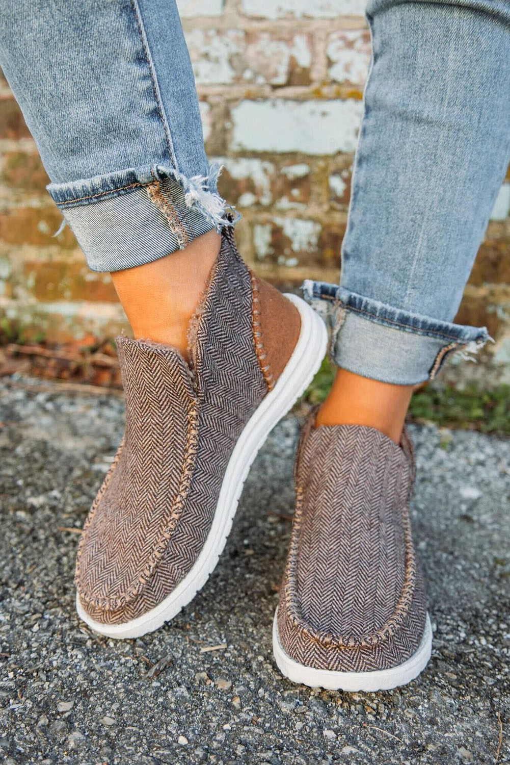 Khaki Casual Daily Outdoor Flat Shoes