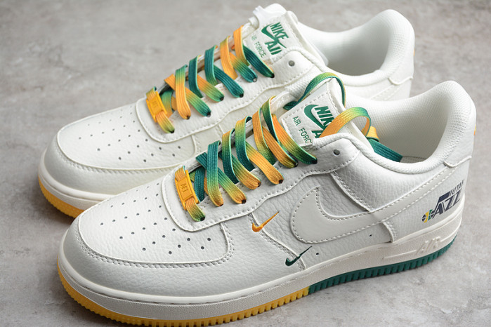 Nike Air Force 1 07 Low White Green Noise Yellow Shoes ZJ6695-303