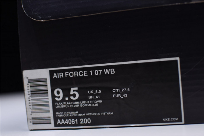 Nike Air Force 1 07 WB Flax/Flax-Gum Wheat Basketball Shoes AA4061-200