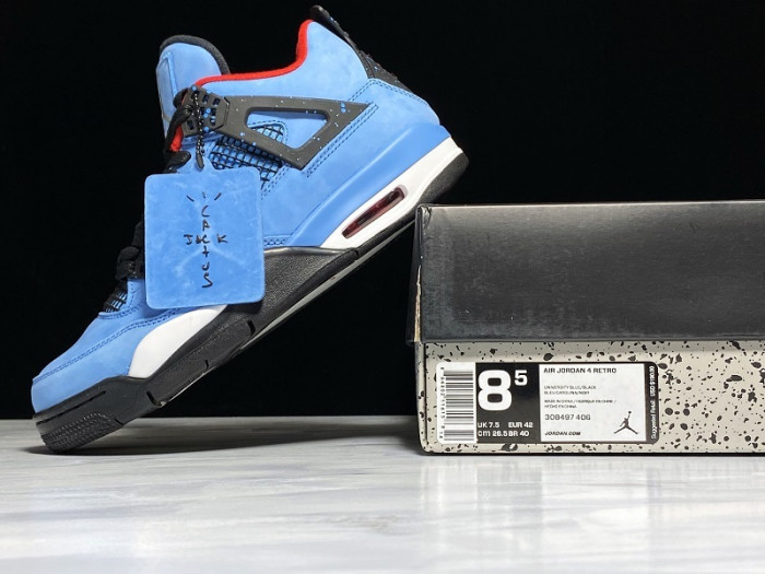 Travis Scott x Air Jordan 4 Houston Oilers University Blue 308497-406