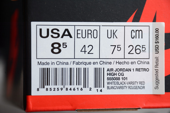 Air Jordan 1 Retro High OG Chicago Red 555088-101