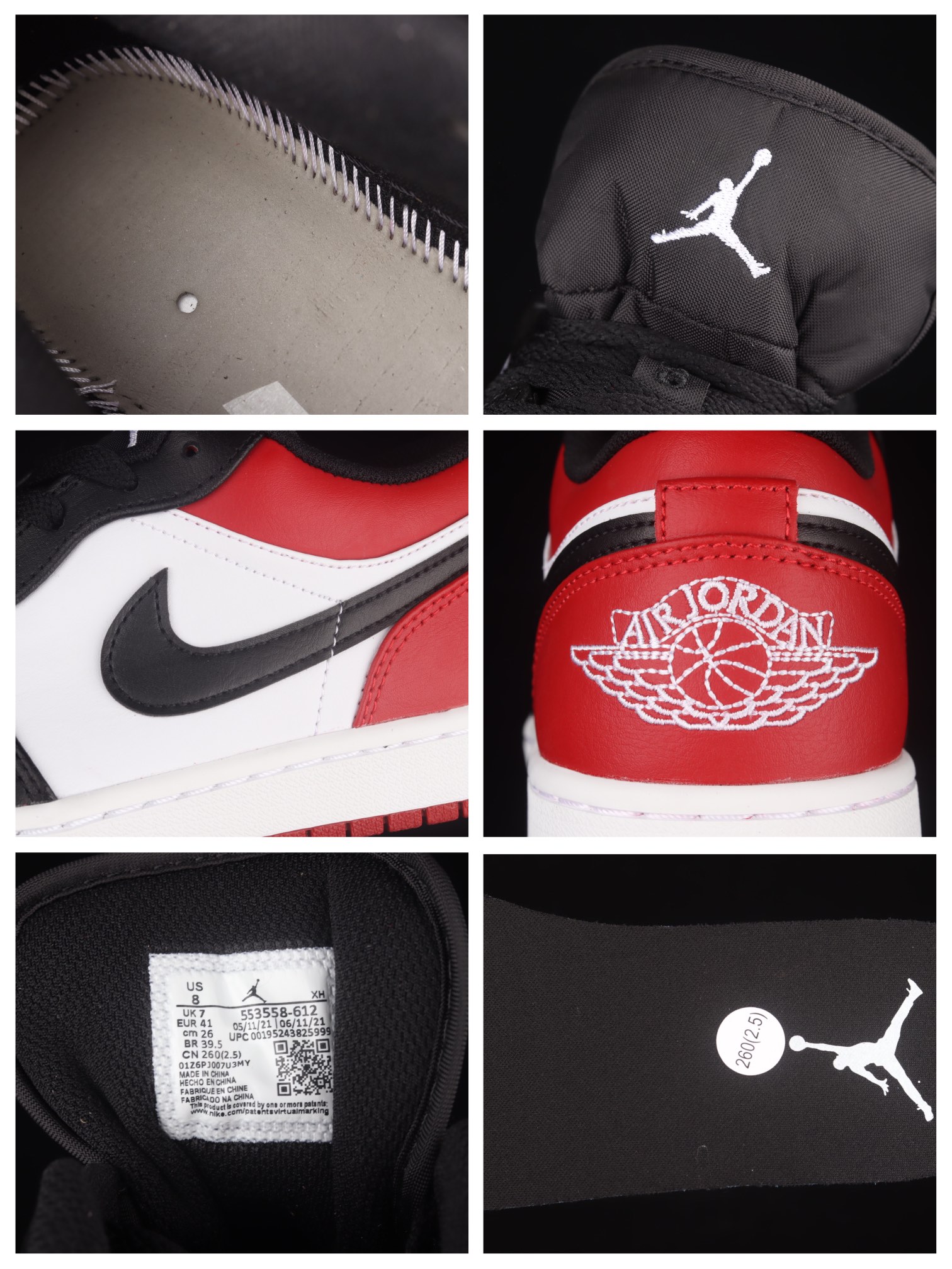 Jordan 1 Low Bred Toe