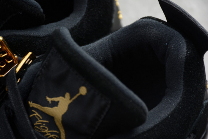 Air Jordan 4 Royalty Black/Metallic Gold-White mens 308497-032