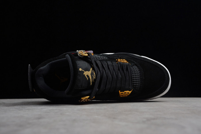 Air Jordan 4 Royalty Black/Metallic Gold-White mens 308497-032