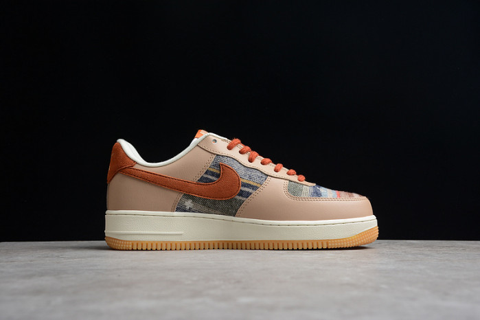 Nike Air Force 1 07 ESS White Brown Metallic Gold CW2288-686
