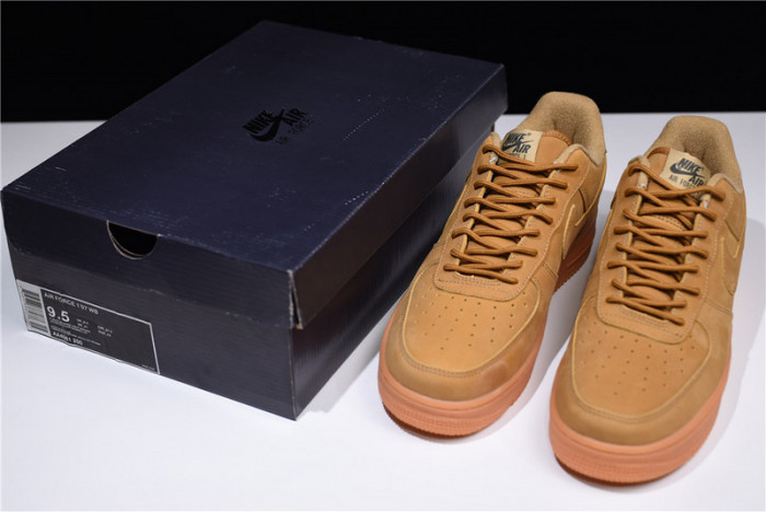 Nike Air Force 1 07 WB Flax/Flax-Gum Wheat Basketball Shoes AA4061-200