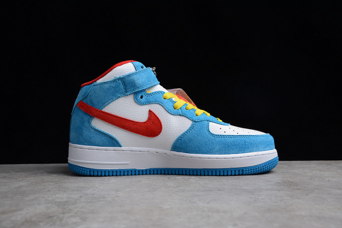 Nike Air Force 1 07 Mid Doraemon White Blue Red Yellow GB1236-160