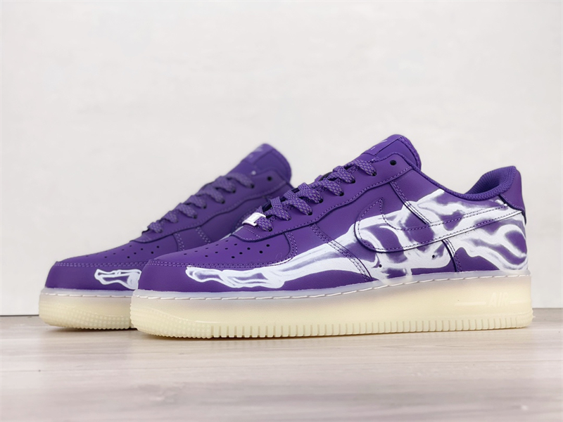 Nike Air Force 1 Low '07 QS Purple Skeleton Halloween CU8067-500
