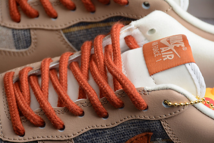 Nike Air Force 1 07 ESS White Brown Metallic Gold CW2288-686