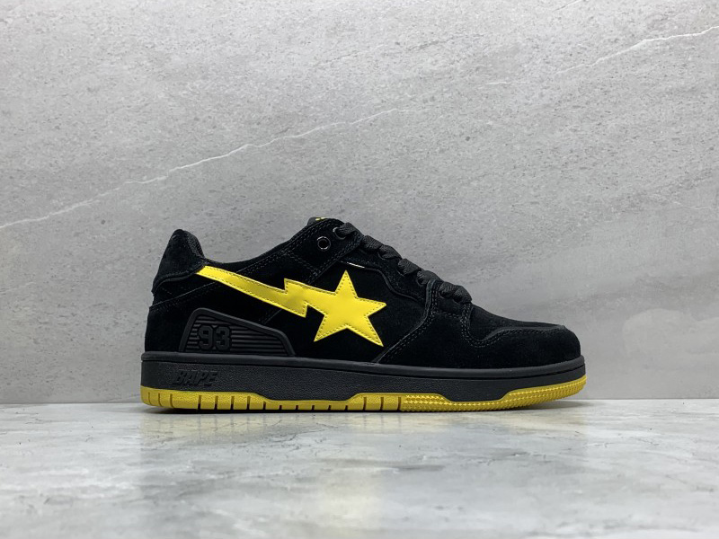 GT A Bathing Ape Bape Sk8 Sta Black Electric Yellow