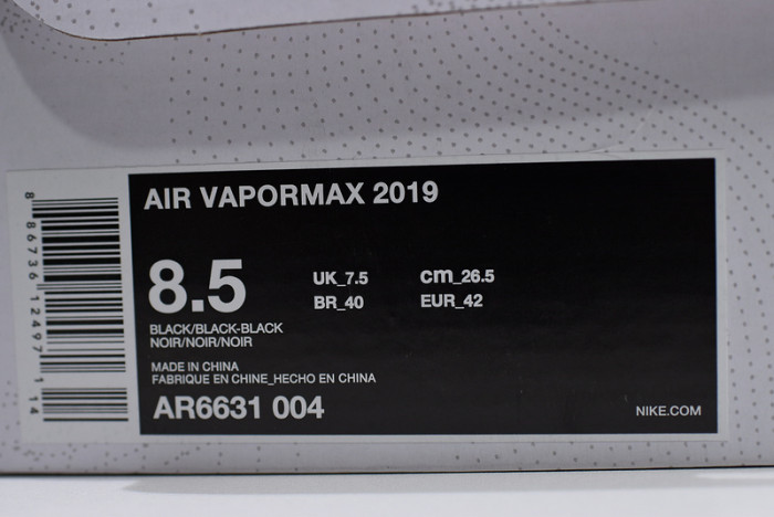 Nike Air VaporMax 2019 Triple Black AR6631-004