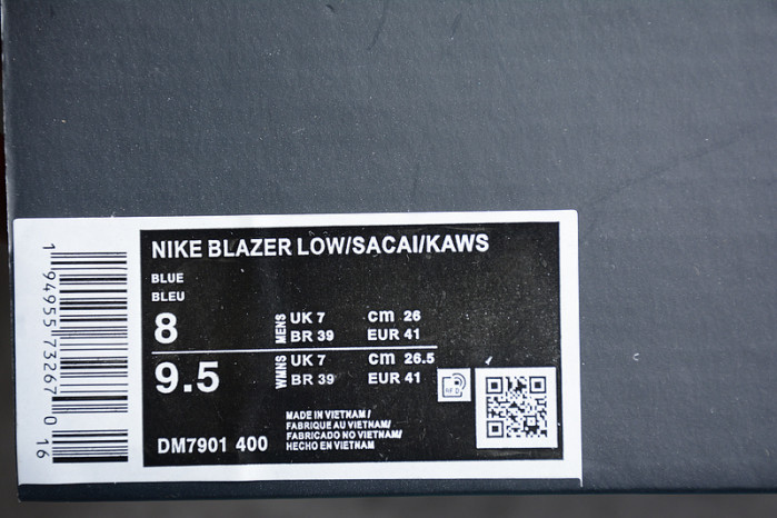 KAWS x sacai x Blazer Low Neptune Blue DM7901-400