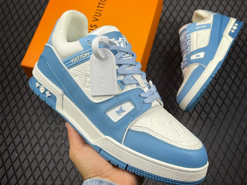 Louis Vuitton Trainer Low White Sky Blue