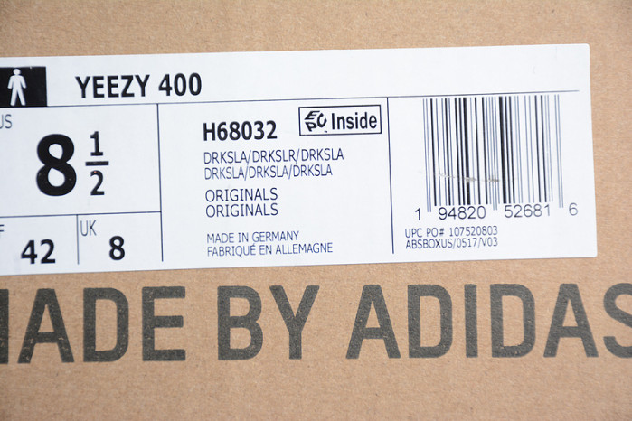 Adidas Yeezy 400 Sample Triple Black Core Black H68032