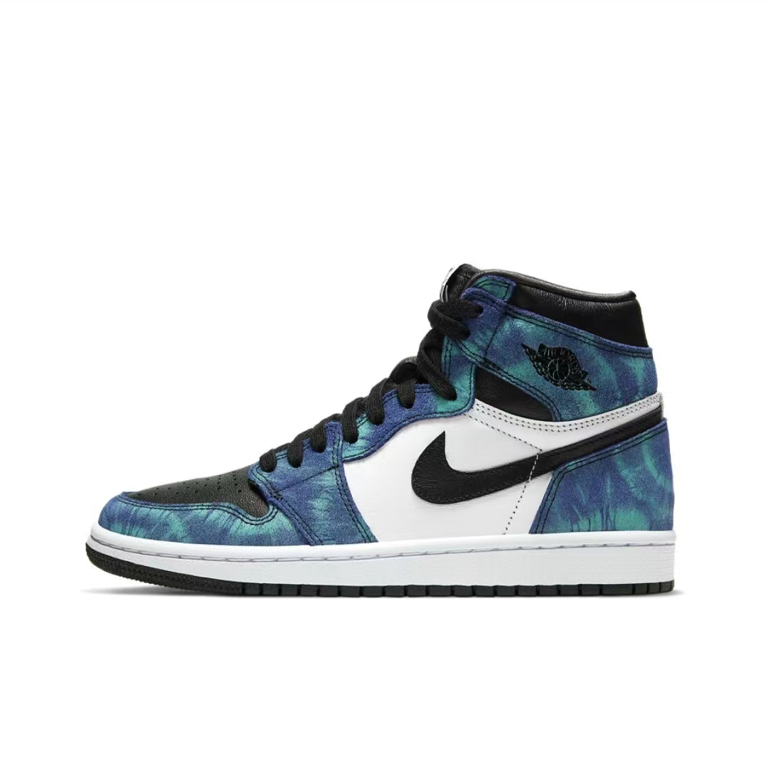 Air Jordan 1 Tie-Dye white black aurora green CD0461-100