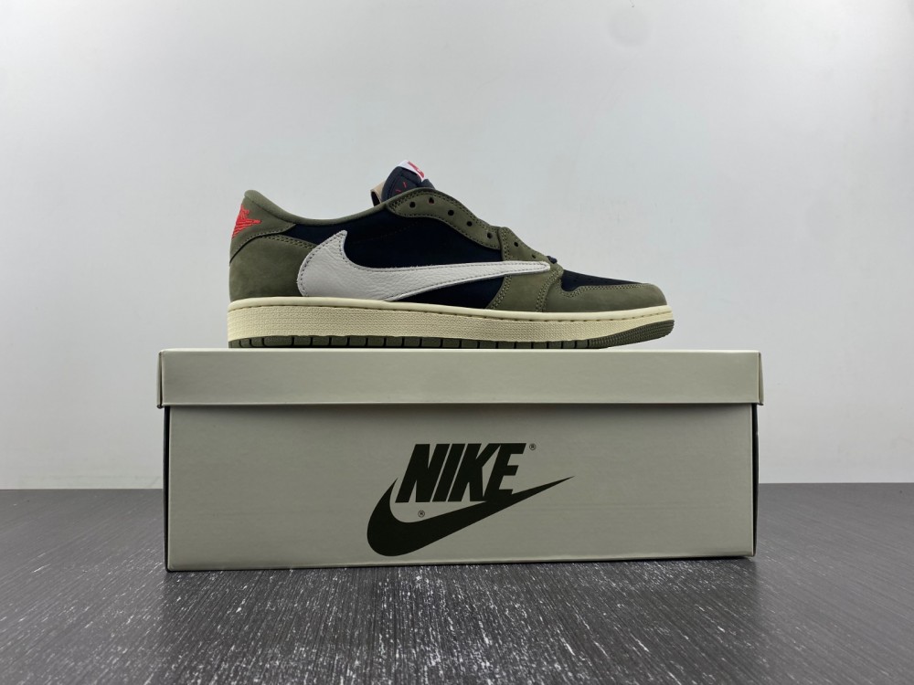 Black/Olive” Travis Scott x Jordan 1 Low