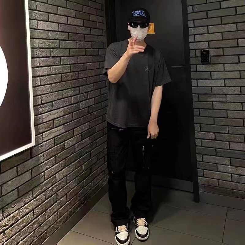 FAR.ARCHIVE Green Letter Print Short Sleeve T-Shirt