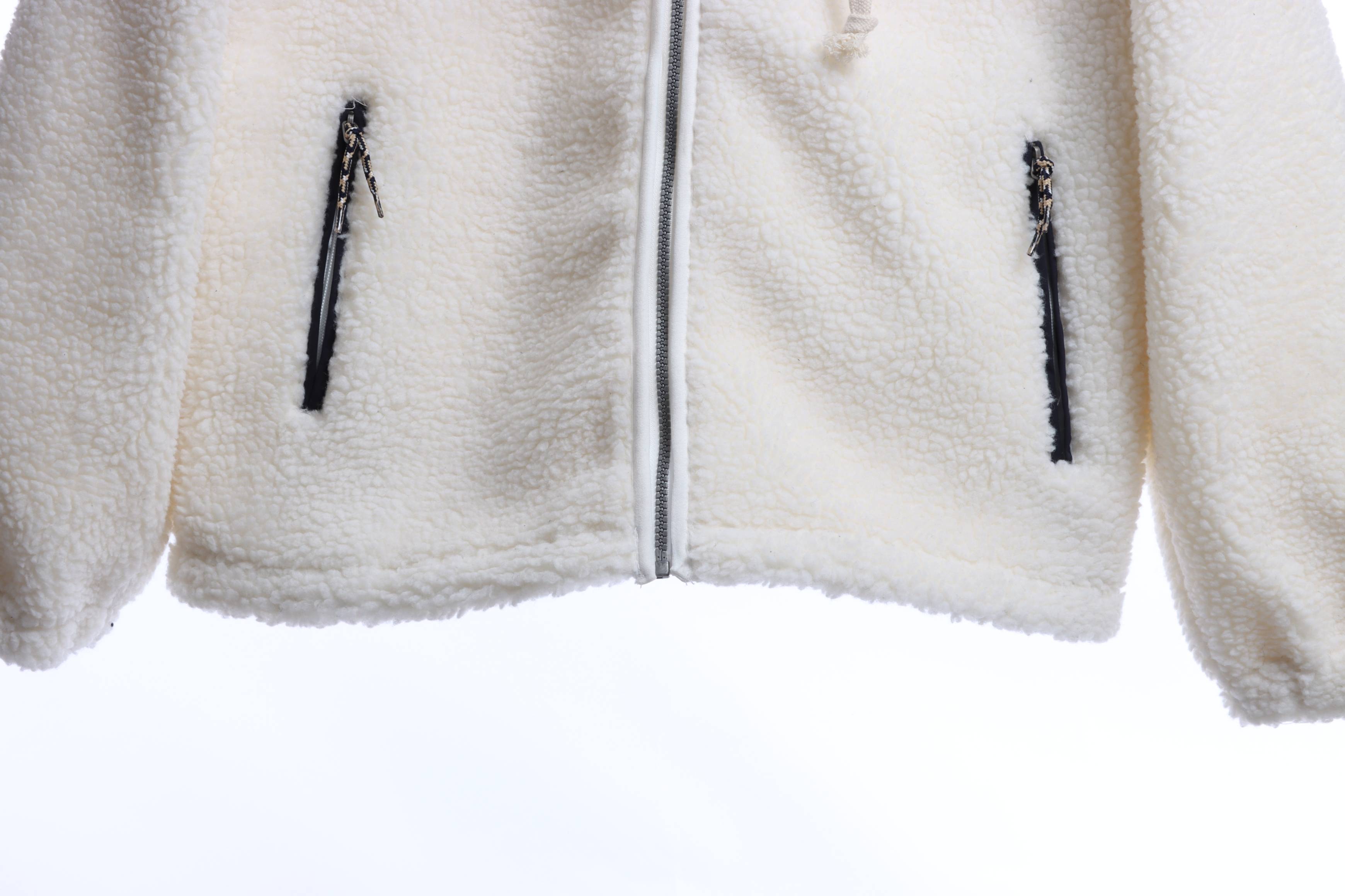 The North Face Double Laminated Sherpa White Zip Jacket