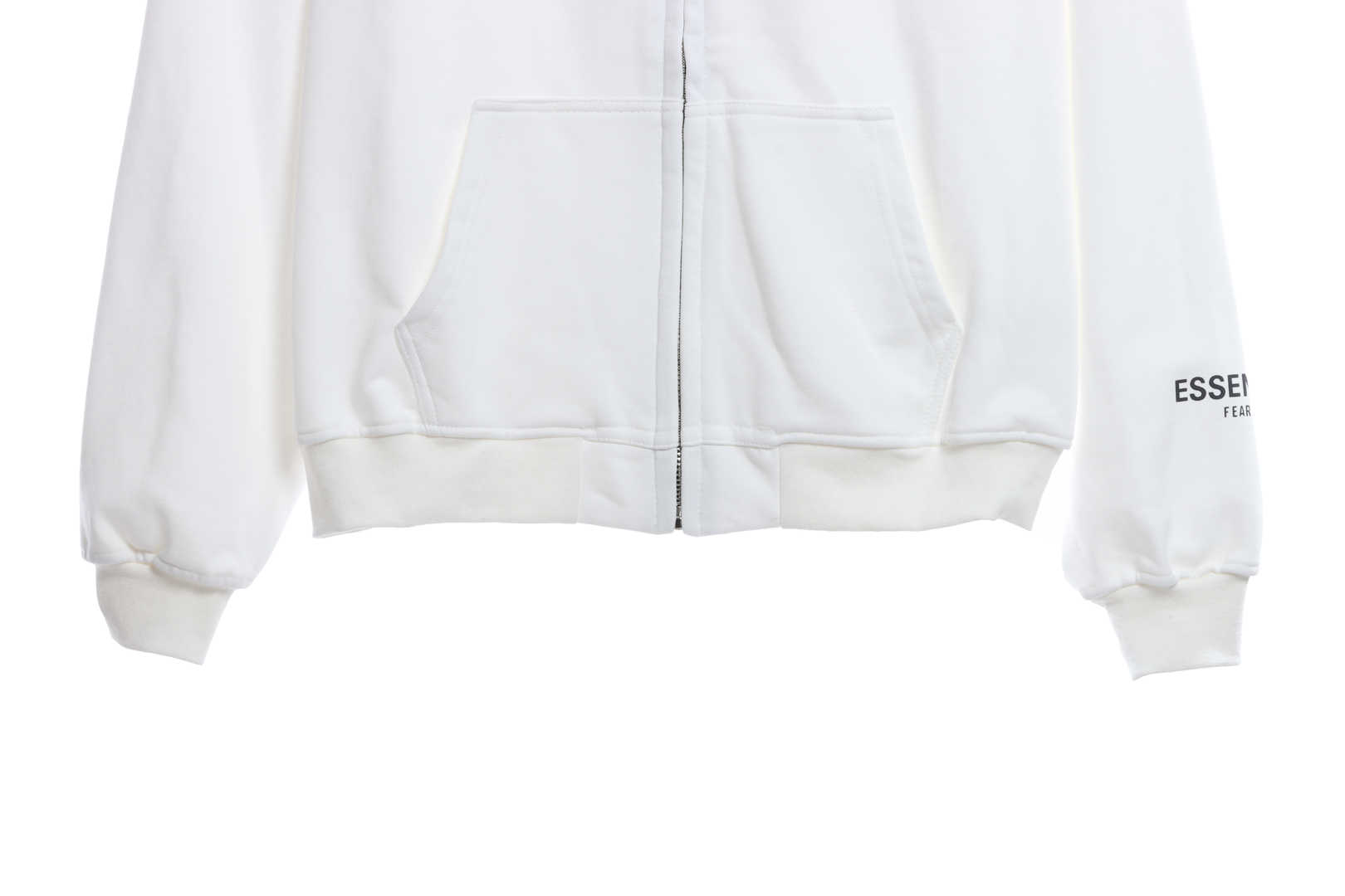 Double Line Back Silicone Lettering Zip Hoodie