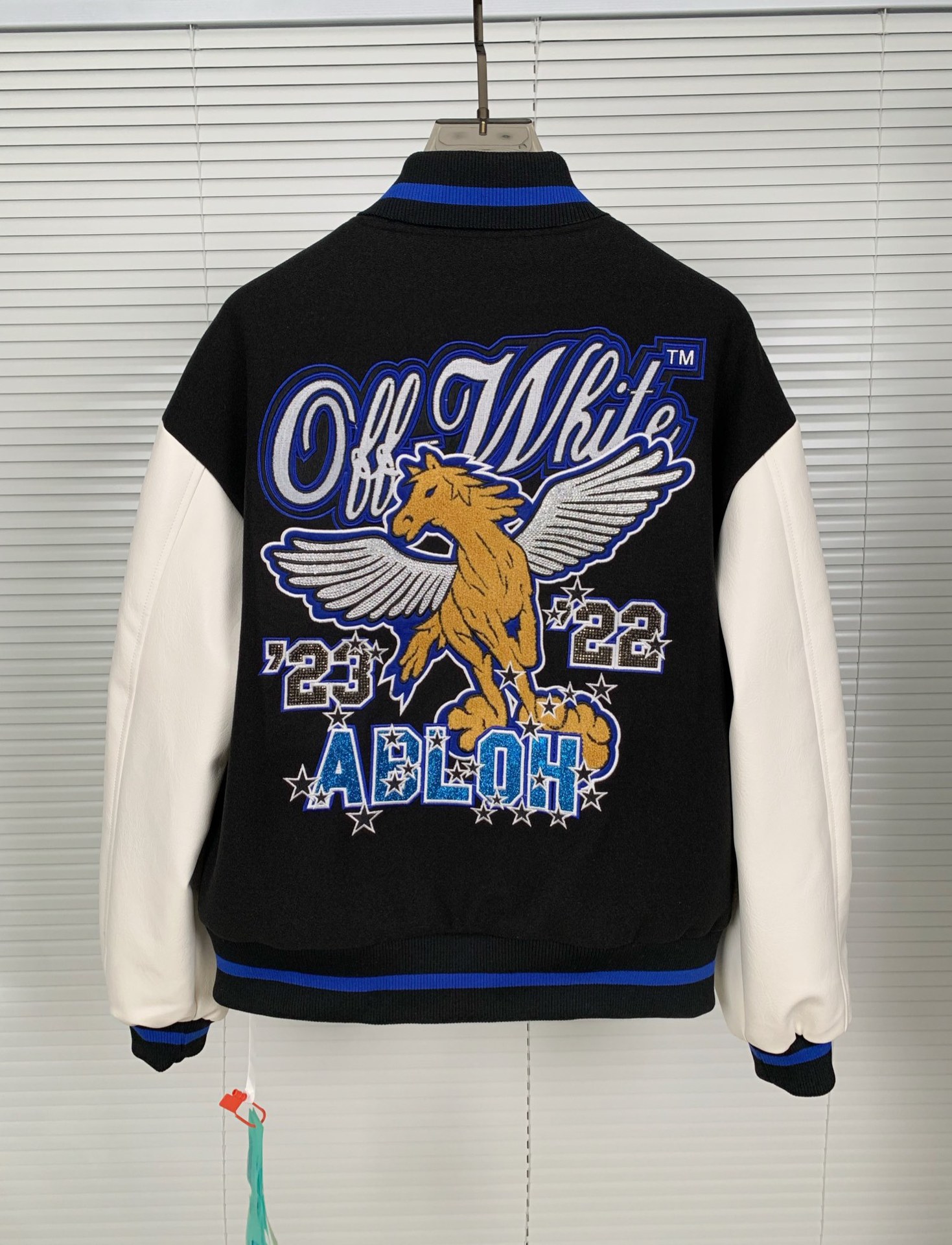 Off white Ow  Black/ivory bomber jacket