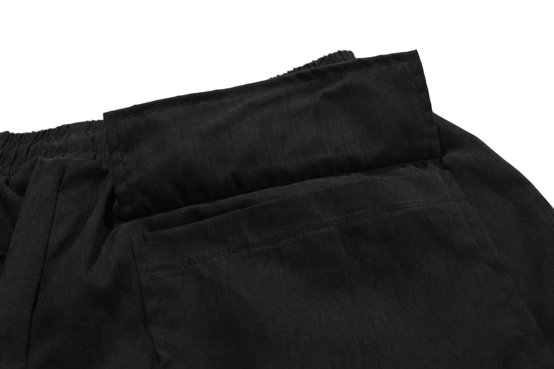 RHUDE vintage logo print two-tone drawstring shorts