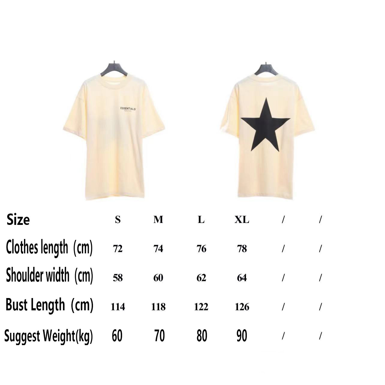 Fear of god  Essentials back five-pointed star print short-sleeved T-shirt