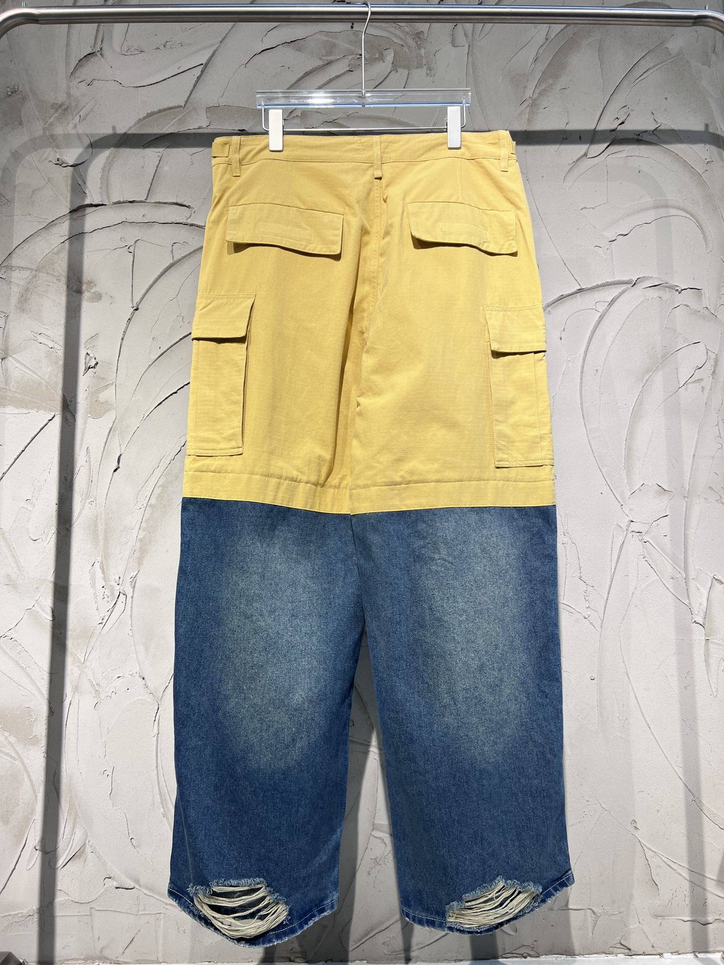Balancig@ Men's Blue Patched Cotton Cargo Pants