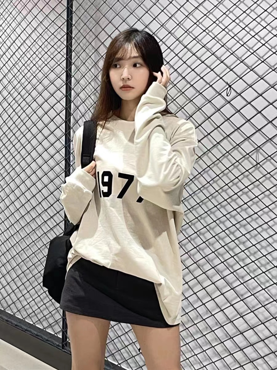 Fear of god  1977 flocking print long-sleeved T