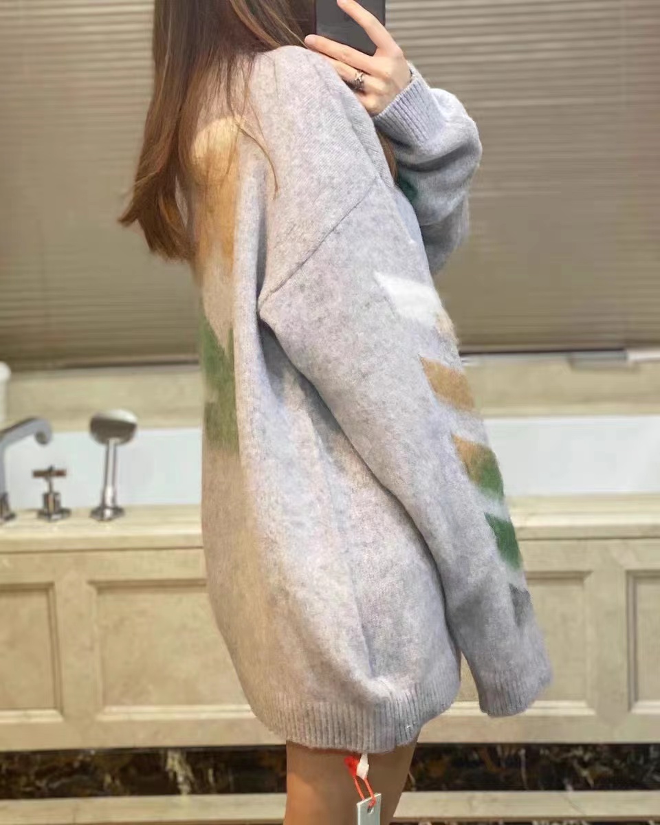 OFF WHITE Mohair Sweater Arrow Gradient