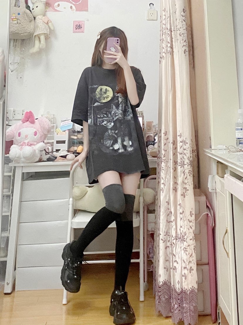 DREW full moon printed smiley face short sleeves