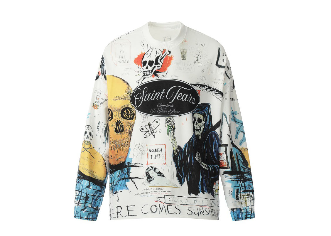Saint Mich@el Tears  Skull Full Print Long Sleeve