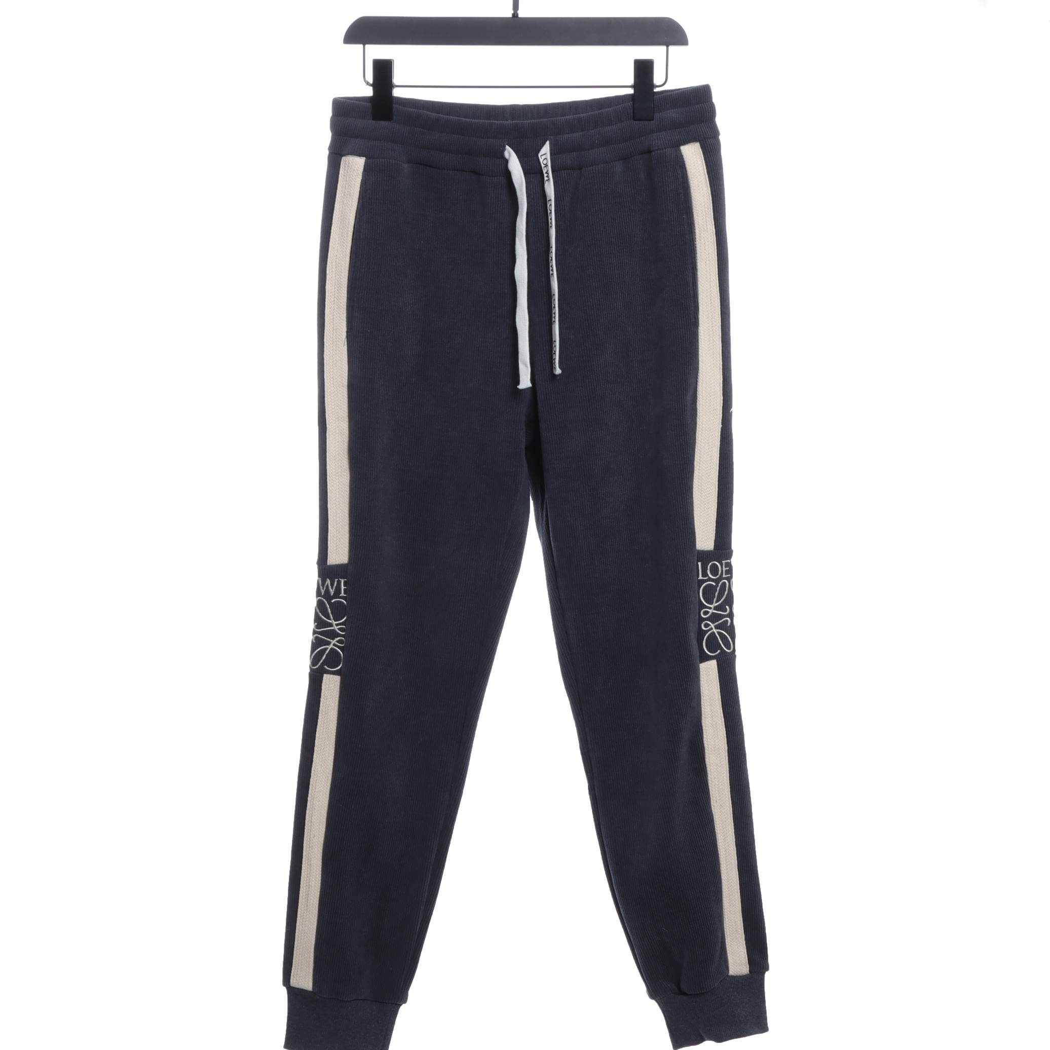 LOEVVE 22FW corduroy side logo letter embroidered sweatpants