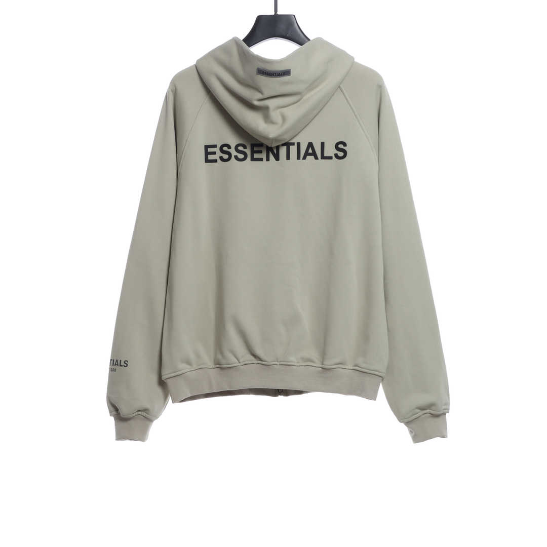 Double Line Back Silicone Lettering Zip Hoodie