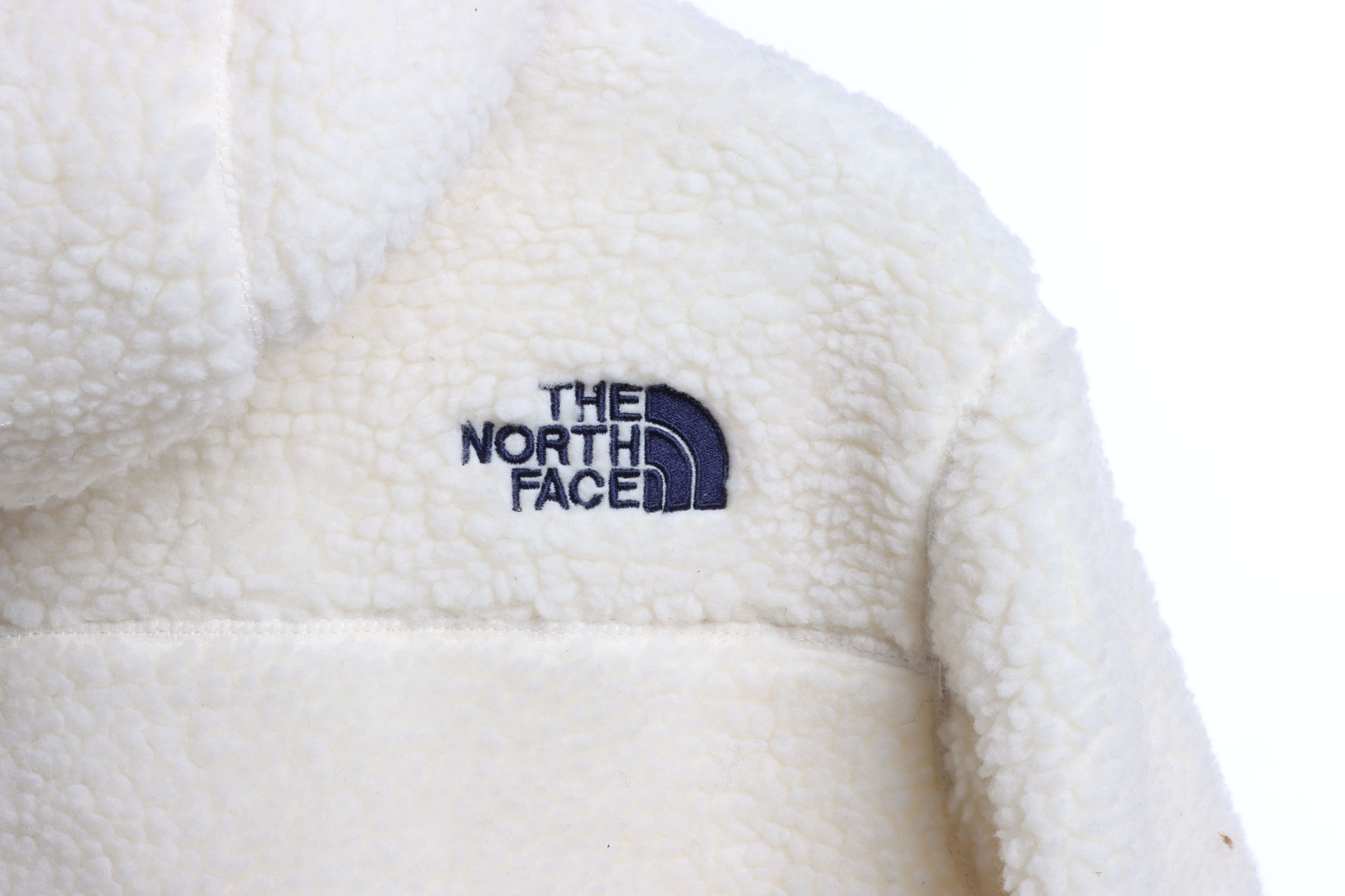 The North Face Double Laminated Sherpa White Zip Jacket