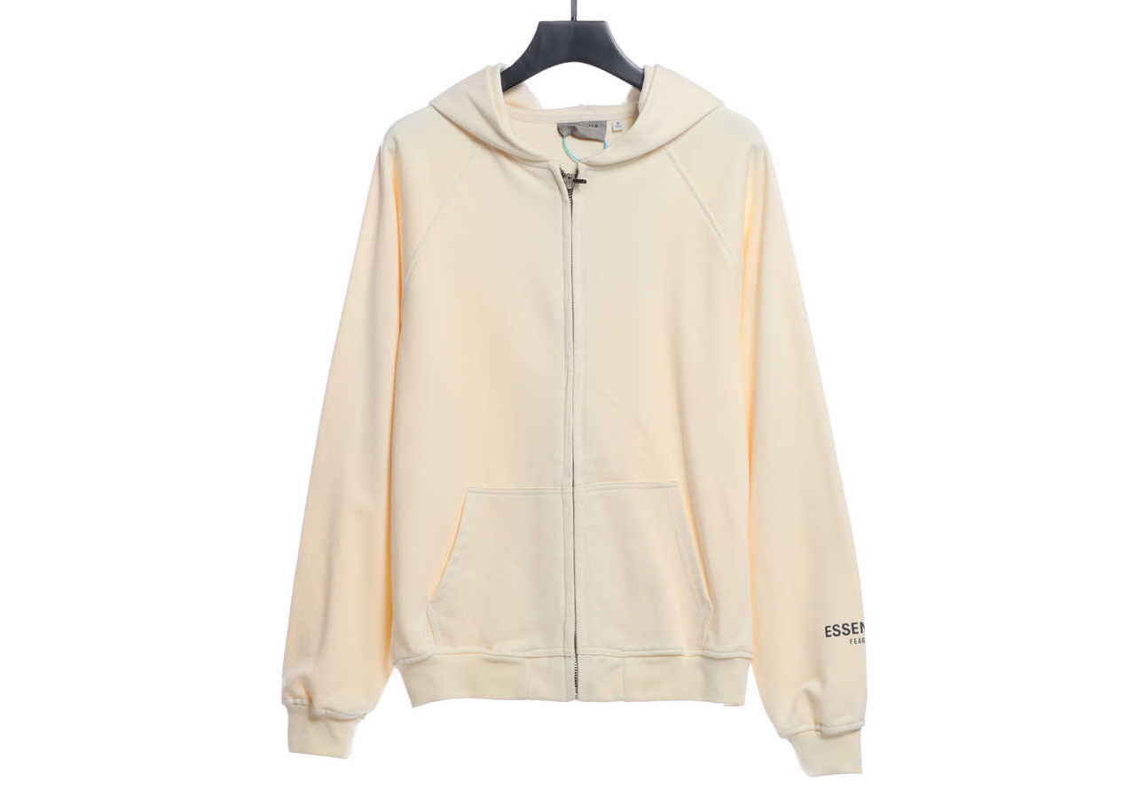 Double Line Back Silicone Lettering Zip Hoodie