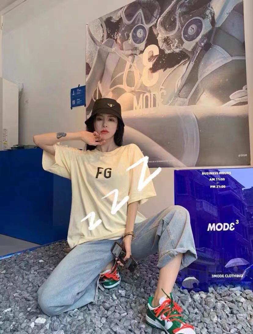 FOG season six main line FG letter short-sleeved T-shirt