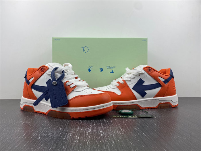 OFF-WHITE Out Of Office OOO Low Tops White Orange Blue OMIA189F21LEA0022045