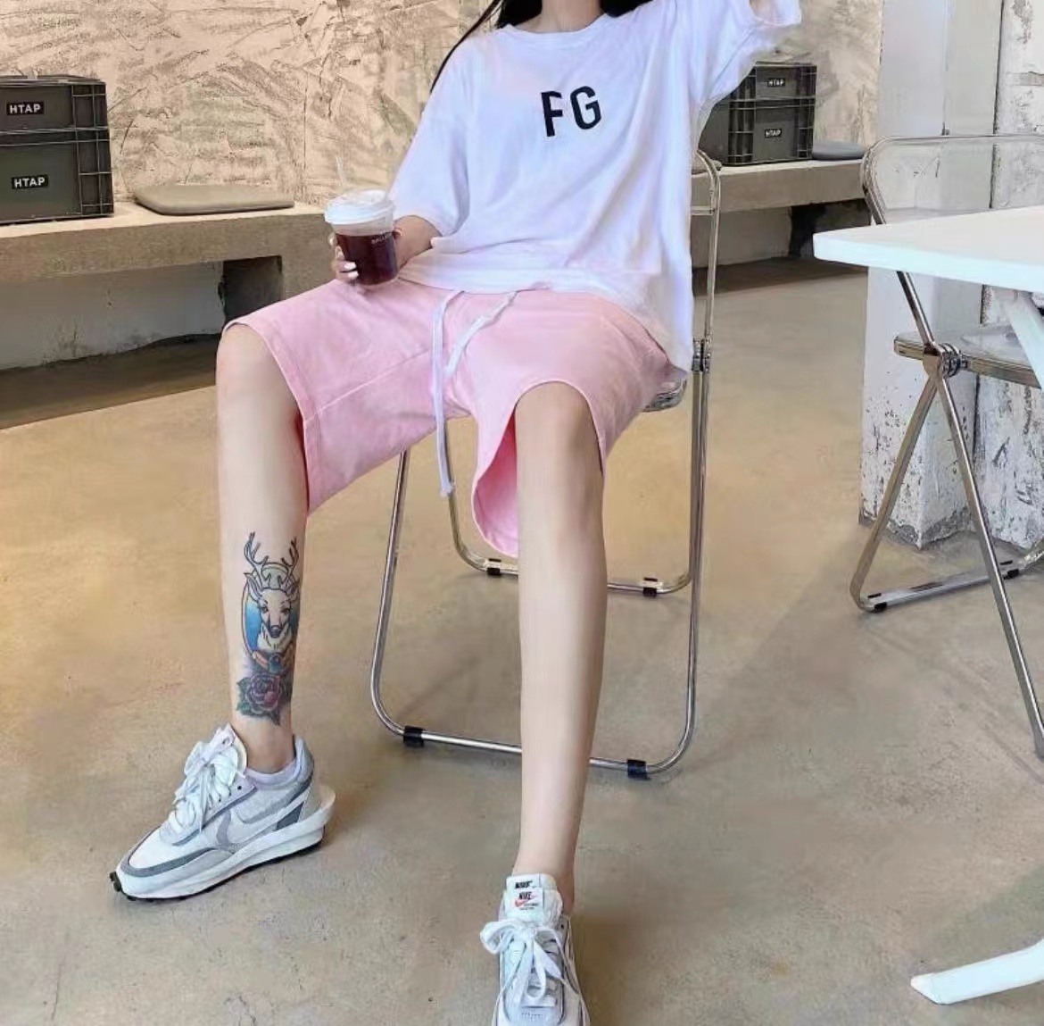 FOG season six main line FG letter short-sleeved T-shirt