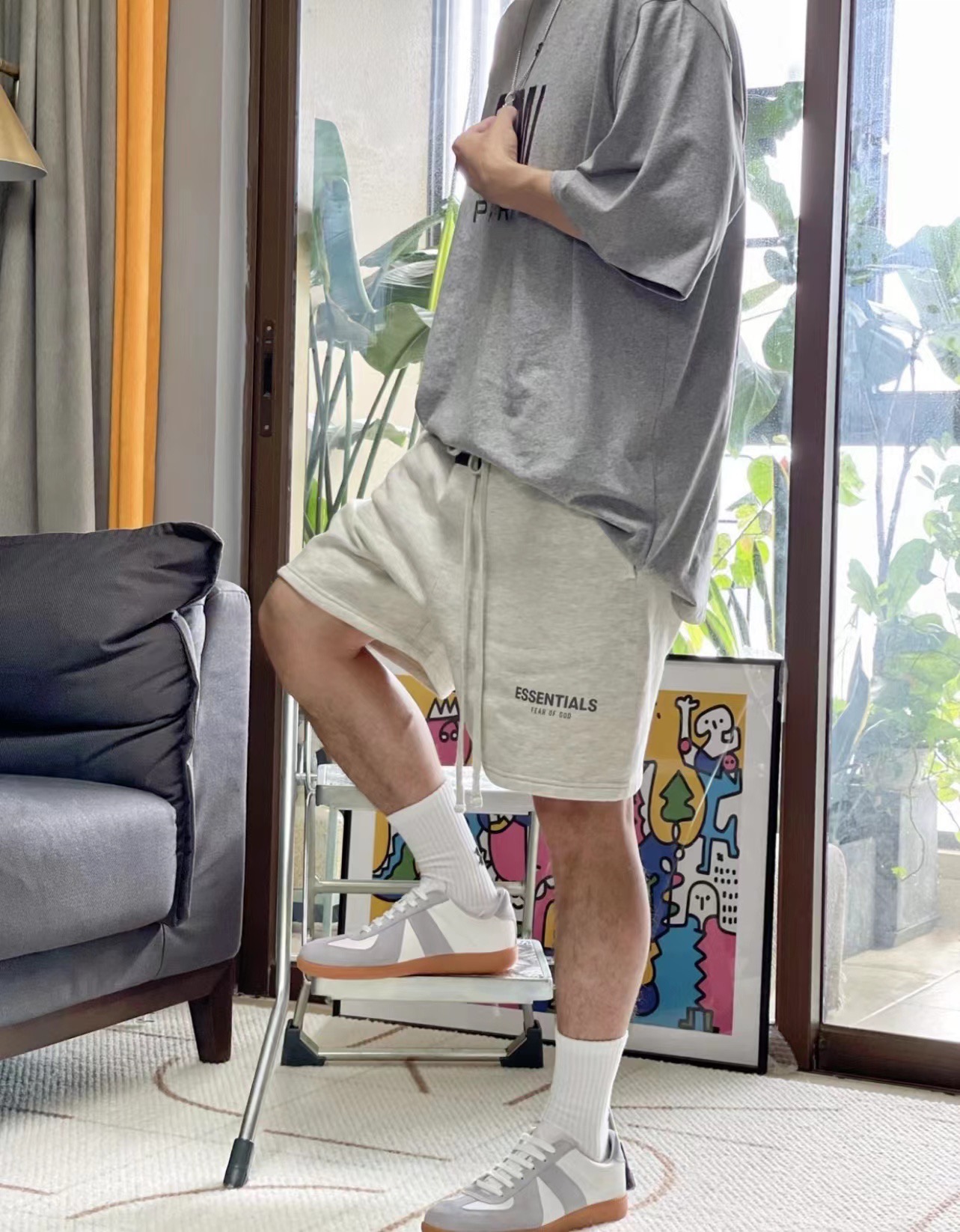 FOG  Eighth Season Flocked Print Letter Shorts